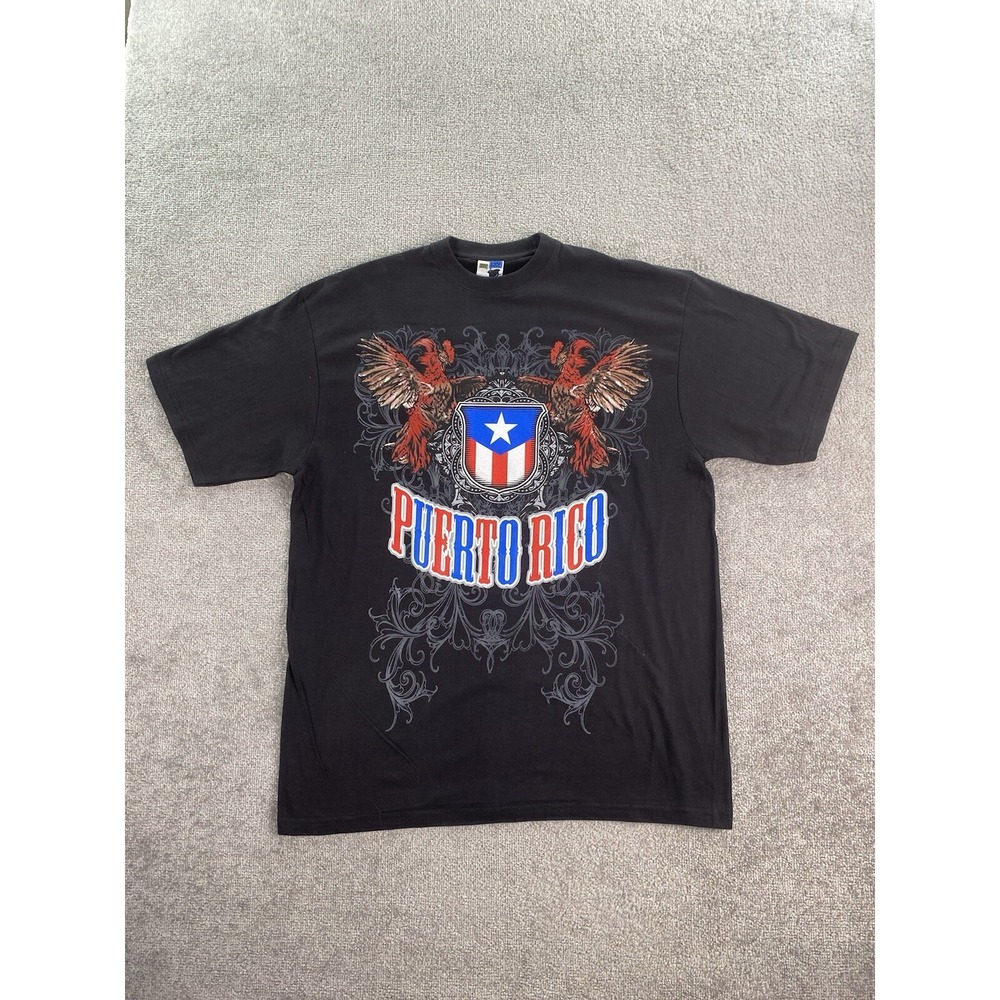 NWT Vintage Phat Doc Shirt Mens Extra Large Heavyweight Rooster Puerto Rico Flag